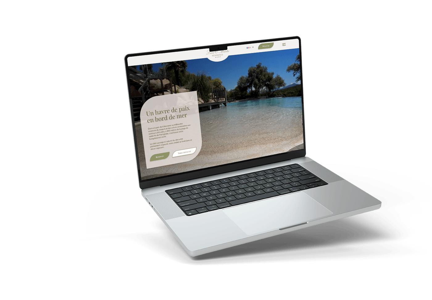 Exemple de site Rhiino affiché sur ordinateur portable